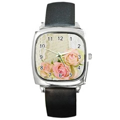 Roses 2218680 960 720 Square Metal Watch by vintage2030