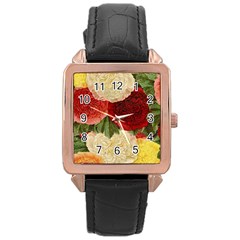 Flowers 1776429 1920 Rose Gold Leather Watch 