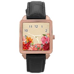 Flower 1646035 1920 Rose Gold Leather Watch 