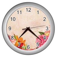 Flower 1646045 1920 Wall Clock (silver) by vintage2030