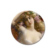 Victorian Lady In Pink Magnet 3  (round) by vintage2030