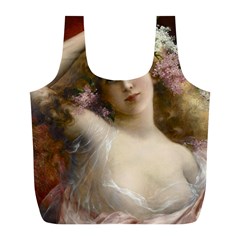 Victorian Lady In Pink Full Print Recycle Bag (l)