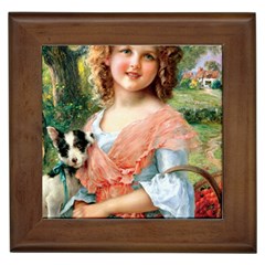 Girl With Dog Framed Tiles by vintage2030