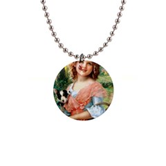 Girl With Dog Button Necklaces by vintage2030