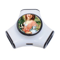 Girl With Dog 3-port Usb Hub