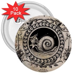 Snail 1618209 1280 3  Buttons (10 Pack)  by vintage2030