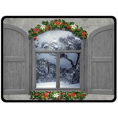 Winter 1660924 1920 Fleece Blanket (large)  by vintage2030