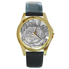 Flowers 1776610 1920 Round Gold Metal Watch by vintage2030