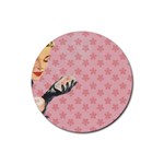 Vintage Lady Rubber Round Coaster (4 pack)  Front