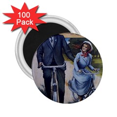 Couple On Bicycle 2 25  Magnets (100 Pack)  by vintage2030