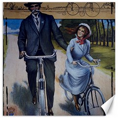 Couple On Bicycle Canvas 16  X 16  by vintage2030