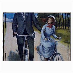 Couple On Bicycle Large Glasses Cloth by vintage2030