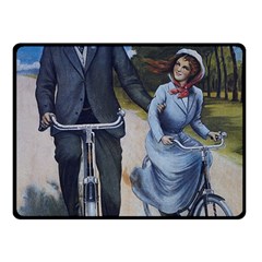 Couple On Bicycle Fleece Blanket (small) by vintage2030