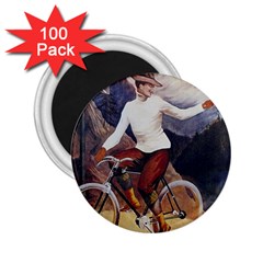 Woman On Bicycle 2 25  Magnets (100 Pack)  by vintage2030