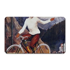 Woman On Bicycle Magnet (rectangular) by vintage2030