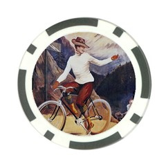 Woman On Bicycle Poker Chip Card Guard (10 Pack) by vintage2030