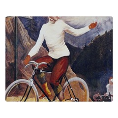 Woman On Bicycle Double Sided Flano Blanket (large)  by vintage2030