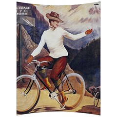 Woman On Bicycle Back Support Cushion by vintage2030