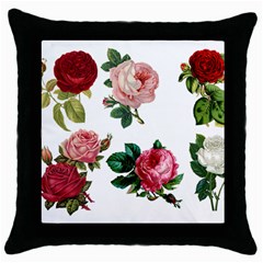 Roses 1770165 1920 Throw Pillow Case (black) by vintage2030