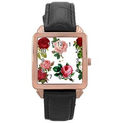 Roses 1770165 1920 Rose Gold Leather Watch  by vintage2030