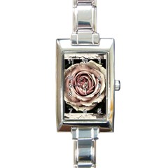 Vintage Rose Rectangle Italian Charm Watch by vintage2030