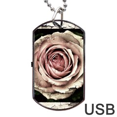 Vintage Rose Dog Tag Usb Flash (two Sides) by vintage2030