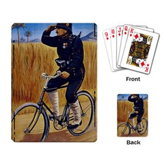 Policeman On Bicycle Playing Card by vintage2030