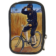 Policeman On Bicycle Compact Camera Leather Case by vintage2030