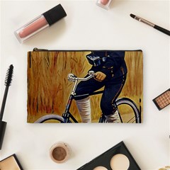 Policeman On Bicycle Cosmetic Bag (medium) by vintage2030