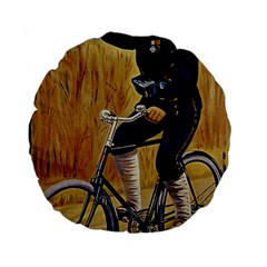 Policeman On Bicycle Standard 15  Premium Flano Round Cushions by vintage2030