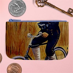 Policeman On Bicycle Large Coin Purse by vintage2030