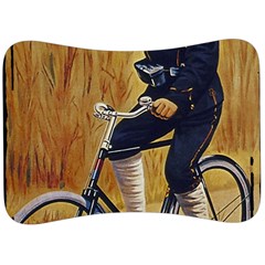 Policeman On Bicycle Velour Seat Head Rest Cushion