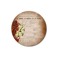 Letter Floral Magnet 3  (round) by vintage2030