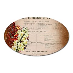 Letter Floral Oval Magnet by vintage2030