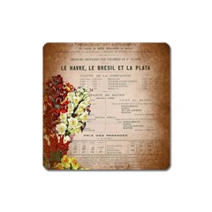 Letter Floral Square Magnet by vintage2030