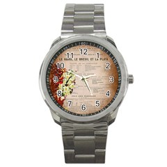 Letter Floral Sport Metal Watch by vintage2030