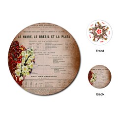 Letter Floral Playing Cards (round)  by vintage2030