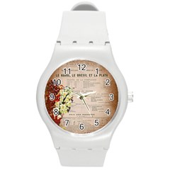 Letter Floral Round Plastic Sport Watch (m) by vintage2030