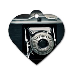 Photo Camera Dog Tag Heart (two Sides) by vintage2030