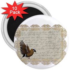 Tag Bird 3  Magnets (10 Pack)  by vintage2030