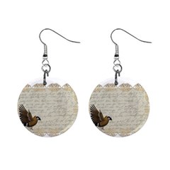 Tag Bird Mini Button Earrings