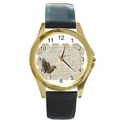 Tag Bird Round Gold Metal Watch