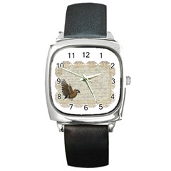 Tag Bird Square Metal Watch