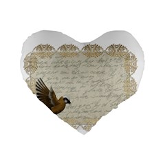 Tag Bird Standard 16  Premium Heart Shape Cushions by vintage2030