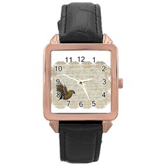 Tag Bird Rose Gold Leather Watch  by vintage2030