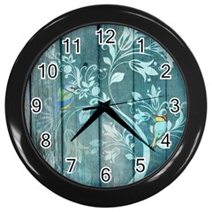 Green Tree Wall Clock (black)