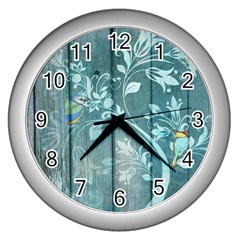 Green Tree Wall Clock (silver)