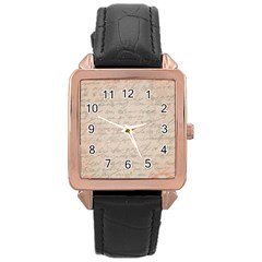 Letter Rose Gold Leather Watch 