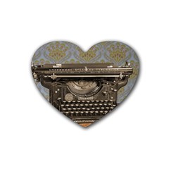 Typewriter Rubber Coaster (heart)  by vintage2030