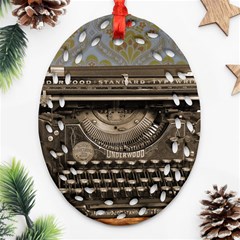 Typewriter Oval Filigree Ornament (two Sides) by vintage2030